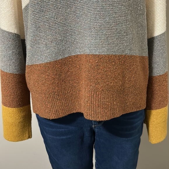 MADEWELL Andria Pullover Sweater in Coziest Yarn Wide Sleeves Heather Honey Sz L - Picture 7 of 14